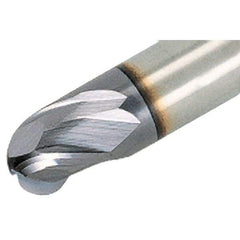 Iscar - 12mm Diam, 14mm LOC, 3 Flute Solid Carbide Ball End Mill - TiAlN Finish, Single End, 83mm OAL, 12mm Shank Diam, Spiral Flute - Americas Industrial Supply