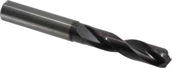 Guhring - 7/16" 140° Spiral Flute Solid Carbide Screw Machine Drill Bit - FIREX Finish, Right Hand Cut, 55mm Flute Length, 102mm OAL, SU Point, Straight Shank, Through Coolant - Americas Industrial Supply