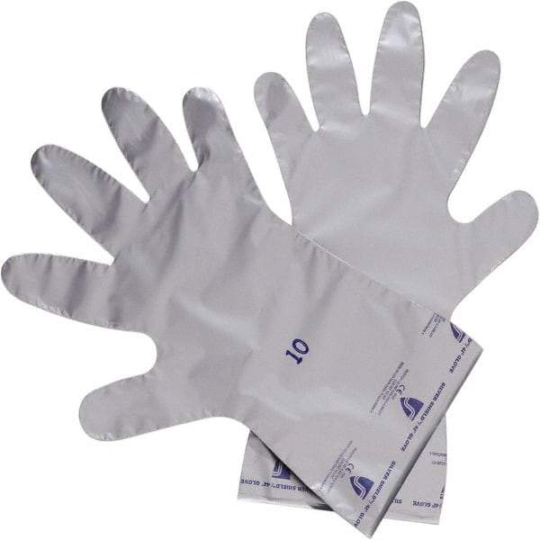North - 14-1/2" Long, 2.7 mil Thick, Chemical Resistant Gloves - Silver - Americas Industrial Supply