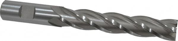 Hertel - 3/4", 4" LOC, 3/4" Shank Diam, 6-1/4" OAL, 4 Flute, Cobalt Square End Mill - Single End, Uncoated, Spiral Flute, 30° Helix, Centercutting, Right Hand Cut, Right Hand Flute - Americas Industrial Supply