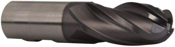 Hertel - 1" Diam, 2" LOC, 4 Flute Cobalt Ball End Mill - TiCN Finish, Single End, 4-1/2" OAL, 1" Shank Diam, Spiral Flute - Americas Industrial Supply