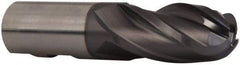 Hertel - 1" Diam, 2" LOC, 4 Flute Cobalt Ball End Mill - TiCN Finish, Single End, 4-1/2" OAL, 1" Shank Diam, Spiral Flute - Americas Industrial Supply