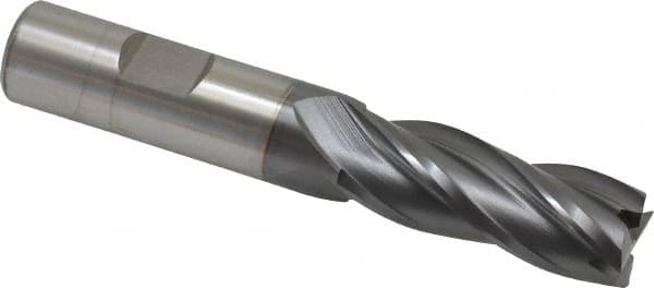 Hertel - 5/8", 1-5/8" LOC, 5/8" Shank Diam, 3-3/4" OAL, 4 Flute, Cobalt Square End Mill - Single End, TiCN Finish, Spiral Flute, 30° Helix, Centercutting, Right Hand Cut, Right Hand Flute - Americas Industrial Supply