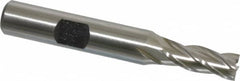 Hertel - 9/32", 3/4" LOC, 3/8" Shank Diam, 2-1/2" OAL, 4 Flute, High Speed Steel Square End Mill - Single End, Uncoated, Spiral Flute, 30° Helix, Centercutting, Right Hand Cut, Right Hand Flute - Americas Industrial Supply