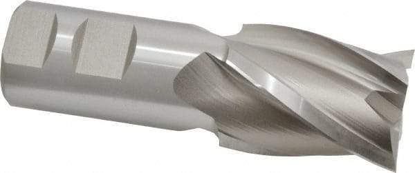 Hertel - 1-1/2", 2" LOC, 1-1/4" Shank Diam, 4-1/2" OAL, 4 Flute, High Speed Steel Square End Mill - Single End, Uncoated, Spiral Flute, 30° Helix, Centercutting, Right Hand Cut, Right Hand Flute - Americas Industrial Supply