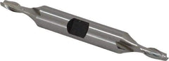 Hertel - 11/64", 7/16" LOC, 3/8" Shank Diam, 3-1/8" OAL, 2 Flute, High Speed Steel Square End Mill - Double End, Uncoated, Spiral Flute, 30° Helix, Centercutting, Right Hand Cut, Right Hand Flute - Americas Industrial Supply