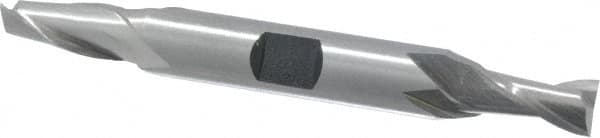 Hertel - 19/64", 9/16" LOC, 3/8" Shank Diam, 3-1/8" OAL, 2 Flute, High Speed Steel Square End Mill - Double End, Uncoated, Spiral Flute, 30° Helix, Centercutting, Right Hand Cut, Right Hand Flute - Americas Industrial Supply