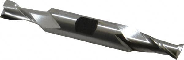 Hertel - 25/64", 13/16" LOC, 1/2" Shank Diam, 3-3/4" OAL, 2 Flute, High Speed Steel Square End Mill - Double End, Uncoated, Spiral Flute, 30° Helix, Centercutting, Right Hand Cut, Right Hand Flute - Americas Industrial Supply