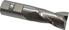 Hertel - 1", 1-1/2" LOC, 7/8" Shank Diam, 3-3/4" OAL, 2 Flute, High Speed Steel Square End Mill - Single End, Uncoated, Spiral Flute, 30° Helix, Centercutting, Right Hand Cut, Right Hand Flute - Americas Industrial Supply