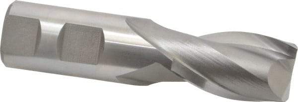 Hertel - 1", 1-5/8" LOC, 1" Shank Diam, 4-1/8" OAL, 2 Flute, High Speed Steel Square End Mill - Single End, Uncoated, Spiral Flute, 30° Helix, Centercutting, Right Hand Cut, Right Hand Flute - Americas Industrial Supply