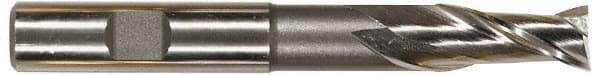 Hertel - 1", 2-1/2" LOC, 1" Shank Diam, 7-1/4" OAL, 2 Flute, High Speed Steel Square End Mill - Single End, Uncoated, Spiral Flute, 30° Helix, Centercutting, Right Hand Cut, Right Hand Flute - Americas Industrial Supply