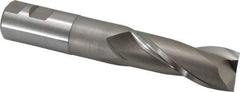 Hertel - 1-1/4", 3" LOC, 1-1/4" Shank Diam, 7-1/4" OAL, 2 Flute, High Speed Steel Square End Mill - Single End, Uncoated, Spiral Flute, 30° Helix, Centercutting, Right Hand Cut, Right Hand Flute - Americas Industrial Supply