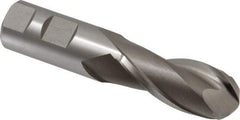 Hertel - 1" Diam, 2-1/4" LOC, 2 Flute Cobalt Ball End Mill - Uncoated, Single End, 4-3/4" OAL, 1" Shank Diam, Spiral Flute - Americas Industrial Supply