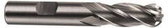 Hertel - 1" Diam, 4" LOC, 4 Flute Cobalt Ball End Mill - Uncoated, Single End, 6-1/2" OAL, 1" Shank Diam, Spiral Flute - Americas Industrial Supply