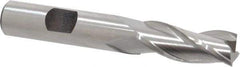 Hertel - 1/2", 1-1/4" LOC, 1/2" Shank Diam, 3-1/4" OAL, 3 Flute, High Speed Steel Square End Mill - Single End, Uncoated, Spiral Flute, 30° Helix, Centercutting, Right Hand Cut, Right Hand Flute - Americas Industrial Supply