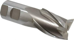 Hertel - 1-1/2", 2" LOC, 1-1/4" Shank Diam, 4-1/2" OAL, 3 Flute, High Speed Steel Square End Mill - Single End, Uncoated, Spiral Flute, 30° Helix, Centercutting, Right Hand Cut, Right Hand Flute - Americas Industrial Supply