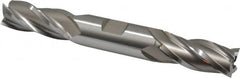 Hertel - 23/32", 1-5/8" LOC, 3/4" Shank Diam, 5-5/8" OAL, 4 Flute, High Speed Steel Square End Mill - Double End, Uncoated, Spiral Flute, 30° Helix, Right Hand Cut, Right Hand Flute - Americas Industrial Supply