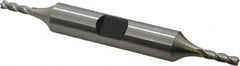 Hertel - 7/64", 3/8" LOC, 3/8" Shank Diam, 3-1/16" OAL, 4 Flute, High Speed Steel Square End Mill - Double End, Uncoated, Spiral Flute, 30° Helix, Right Hand Cut, Right Hand Flute - Americas Industrial Supply