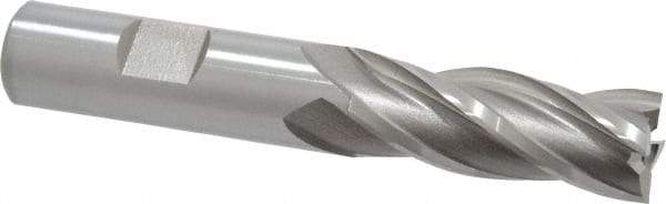 Hertel - 5/8", 1-5/8" LOC, 5/8" Shank Diam, 3-3/4" OAL, 4 Flute, High Speed Steel Square End Mill - Single End, Uncoated, Spiral Flute, 30° Helix, Right Hand Cut, Right Hand Flute - Americas Industrial Supply