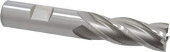 Hertel - 5/8", 1-5/8" LOC, 5/8" Shank Diam, 3-3/4" OAL, 4 Flute, High Speed Steel Square End Mill - Single End, Uncoated, Spiral Flute, 30° Helix, Right Hand Cut, Right Hand Flute - Americas Industrial Supply