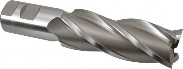 Hertel - 1-1/2", 4" LOC, 1-1/4" Shank Diam, 6-1/2" OAL, 4 Flute, High Speed Steel Square End Mill - Single End, Uncoated - Americas Industrial Supply