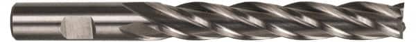 Hertel - 1-1/4", 4" LOC, 1-1/4" Shank Diam, 6-1/2" OAL, 4 Flute, High Speed Steel Square End Mill - Single End, Uncoated, Spiral Flute, 30° Helix, Centercutting, Right Hand Cut, Right Hand Flute - Americas Industrial Supply