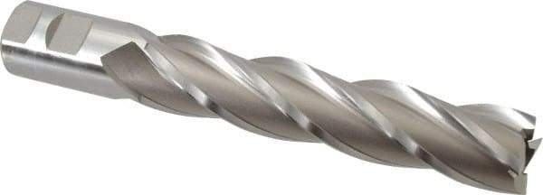 Hertel - 1-1/4", 6" LOC, 1-1/4" Shank Diam, 8-1/2" OAL, 4 Flute, High Speed Steel Square End Mill - Single End, Uncoated, Spiral Flute, 30° Helix, Right Hand Cut, Right Hand Flute - Americas Industrial Supply