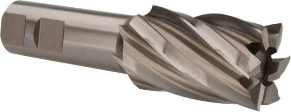 Hertel - 1-1/4", 2" LOC, 7/8" Shank Diam, 4-1/2" OAL, 6 Flute, High Speed Steel Square End Mill - Single End, Uncoated, Spiral Flute, 30° Helix, Right Hand Cut, Right Hand Flute - Americas Industrial Supply