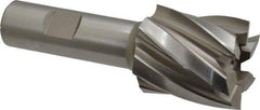 Hertel - 1-3/8", 1-1/2" LOC, 3/4" Shank Diam, 3-7/8" OAL, 6 Flute, High Speed Steel Square End Mill - Single End, Uncoated, Spiral Flute, 30° Helix, Right Hand Cut, Right Hand Flute - Americas Industrial Supply