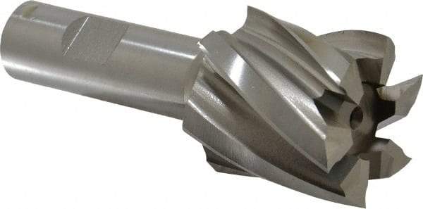Hertel - 1-1/2", 1-1/2" LOC, 3/4" Shank Diam, 3-7/8" OAL, 6 Flute, High Speed Steel Square End Mill - Single End, Uncoated, Spiral Flute, 30° Helix, Right Hand Cut, Right Hand Flute - Americas Industrial Supply
