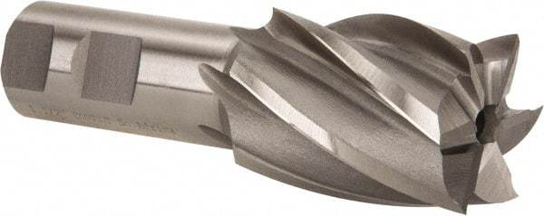 Hertel - 1-1/2", 2" LOC, 1" Shank Diam, 4-1/2" OAL, 6 Flute, High Speed Steel Square End Mill - Single End, Uncoated, Spiral Flute, 30° Helix, Right Hand Cut, Right Hand Flute - Americas Industrial Supply