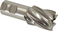 Hertel - 1-5/8", 2" LOC, 1-1/4" Shank Diam, 4-1/2" OAL, 6 Flute, High Speed Steel Square End Mill - Single End, Uncoated, Spiral Flute, 30° Helix, Right Hand Cut, Right Hand Flute - Americas Industrial Supply