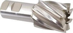 Hertel - 1-7/8", 2" LOC, 1-1/4" Shank Diam, 4-1/2" OAL, 8 Flute, High Speed Steel Square End Mill - Single End, Uncoated, Spiral Flute, 30° Helix, Right Hand Cut, Right Hand Flute - Americas Industrial Supply