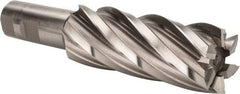 Hertel - 1-1/2", 4" LOC, 1" Shank Diam, 6-1/2" OAL, 6 Flute, High Speed Steel Square End Mill - Single End, Uncoated, Spiral Flute, 30° Helix, Right Hand Cut, Right Hand Flute - Americas Industrial Supply