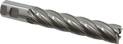 Hertel - 1-1/4", 6" LOC, 1-1/4" Shank Diam, 8-1/2" OAL, 6 Flute, High Speed Steel Square End Mill - Single End, Uncoated, Spiral Flute, 30° Helix, Right Hand Cut, Right Hand Flute - Americas Industrial Supply