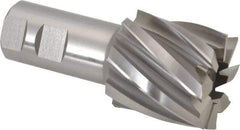 Hertel - 2", 2" LOC, 1-1/4" Shank Diam, 4-1/2" OAL, 8 Flute, High Speed Steel Square End Mill - Single End, Uncoated, Spiral Flute, 30° Helix, Right Hand Cut, Right Hand Flute - Americas Industrial Supply