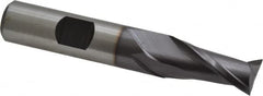 Hertel - 1/2", 1" LOC, 1/2" Shank Diam, 3" OAL, 2 Flute, Cobalt Square End Mill - Single End, TiCN Finish, Spiral Flute, 30° Helix, Centercutting, Right Hand Cut, Right Hand Flute - Americas Industrial Supply
