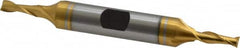 Hertel - 5/32", 7/16" LOC, 3/8" Shank Diam, 3-1/8" OAL, 2 Flute, High Speed Steel Square End Mill - Double End, TiN Finish, Spiral Flute, 30° Helix, Centercutting, Right Hand Cut, Right Hand Flute - Americas Industrial Supply