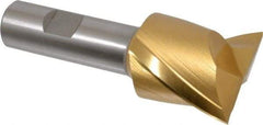 Hertel - 1-1/2", 1-1/2" LOC, 3/4" Shank Diam, 3-7/8" OAL, 2 Flute, High Speed Steel Square End Mill - Single End, TiN Finish, Spiral Flute, 30° Helix, Centercutting, Right Hand Cut, Right Hand Flute - Americas Industrial Supply