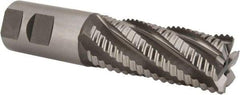 Hertel - 1-1/4" Diam, Coarse Pitch, 3" LOC, 6 Flute Cobalt Roughing Square End Mill - Uncoated, 5-1/2" OAL, 1-1/4" Shank Diam, Single End, Centercutting, 30° Helix - Americas Industrial Supply
