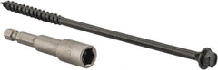 Value Collection - 1/4", 6" OAL, Hex Head Wood Screw - Steel - Americas Industrial Supply