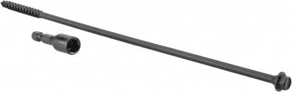 Value Collection - 1/4", 10" OAL, Hex Head Wood Screw - Steel - Americas Industrial Supply