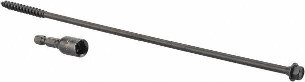 Value Collection - 1/4", 10" OAL, Hex Head Wood Screw - Steel - Americas Industrial Supply
