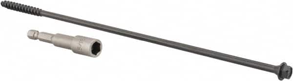 Value Collection - 1/4", 10" OAL, Hex Head Wood Screw - Steel - Americas Industrial Supply