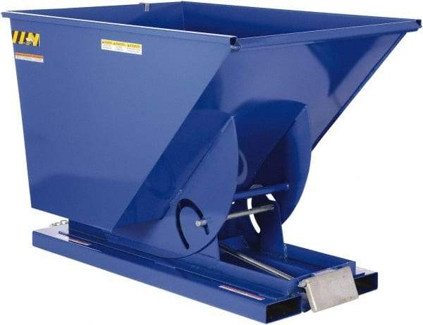 Vestil - 2,000 Lb Load Capacity, 1-1/2 Cu Yd, Steel Self-Dumping Hopper - 43-11/16" Wide x 68-5/16" Long x 51-13/16" High, Blue - Americas Industrial Supply