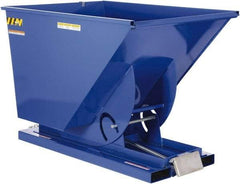 Vestil - 2,000 Lb Load Capacity, 1-1/2 Cu Yd, Steel Self-Dumping Hopper - 43-11/16" Wide x 68-5/16" Long x 51-13/16" High, Blue - Americas Industrial Supply
