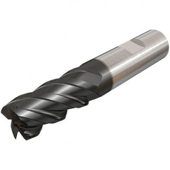 Iscar - 5mm, 14mm LOC, 5mm Shank Diam, 50mm OAL, 4 Flute, Solid Carbide Square End Mill - Single End, TiAlN Finish, Spiral Flute, 45° Helix, Right Hand Cut, Right Hand Flute - Americas Industrial Supply