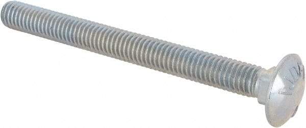 Value Collection - 3/8-16 UNC 4" Length Under Head, Standard Square Neck, Carriage Bolt - Grade 5 Steel, Zinc-Plated Finish - Americas Industrial Supply