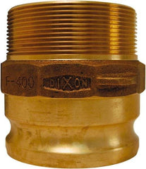 Dixon Valve & Coupling - 4" Brass Cam & Groove Suction & Discharge Hose Male Adapter Male NPT Thread - Part F, 4" Thread, 100 Max psi - Americas Industrial Supply