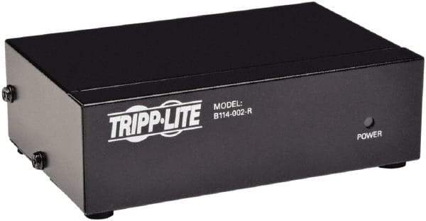 Tripp-Lite - Video Splitter with Signal Booster - HD15 Connector, Black, Use with Monitors - Americas Industrial Supply